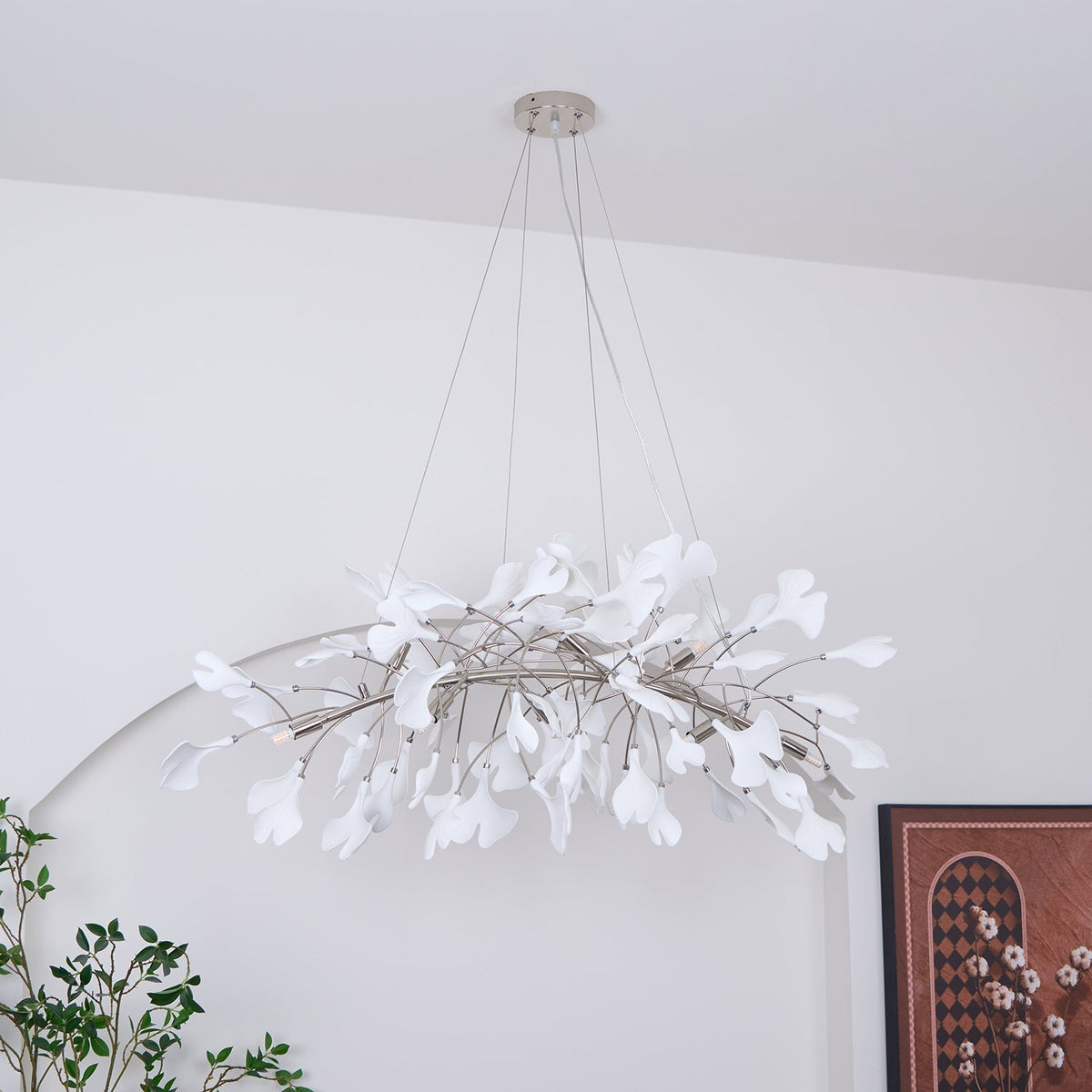 Aruxin art deco -tyylinen alaspäin kaartuva neidonhiuspuukattokruunu