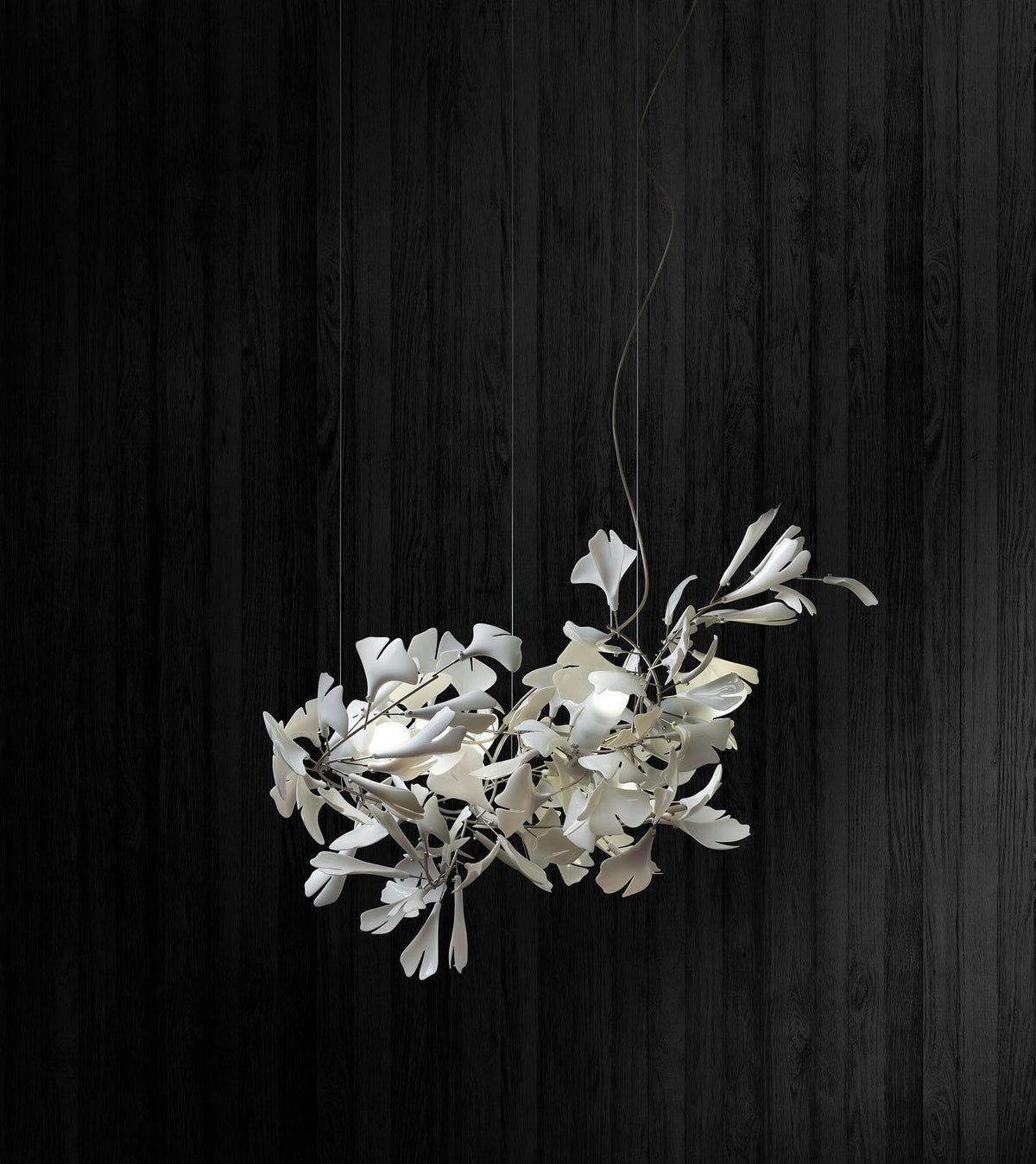 Candeeiro de teto Ceroraine Gingko A em porcelana, LED moderno