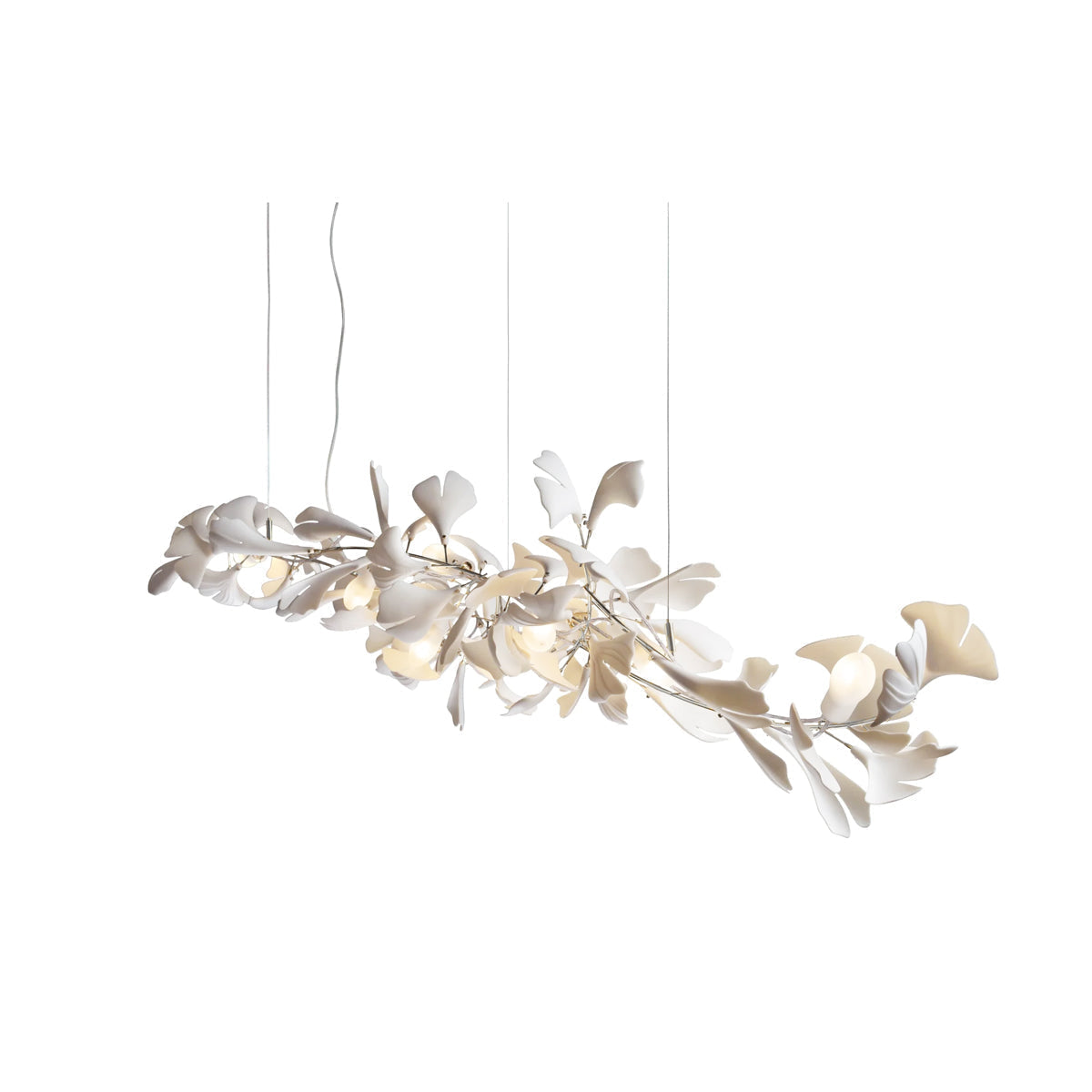 Candeeiro de teto Ceroraine Gingko A em porcelana, LED moderno