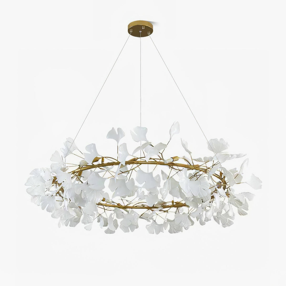 Orelalella ljósakróna með gingko-LED-grein