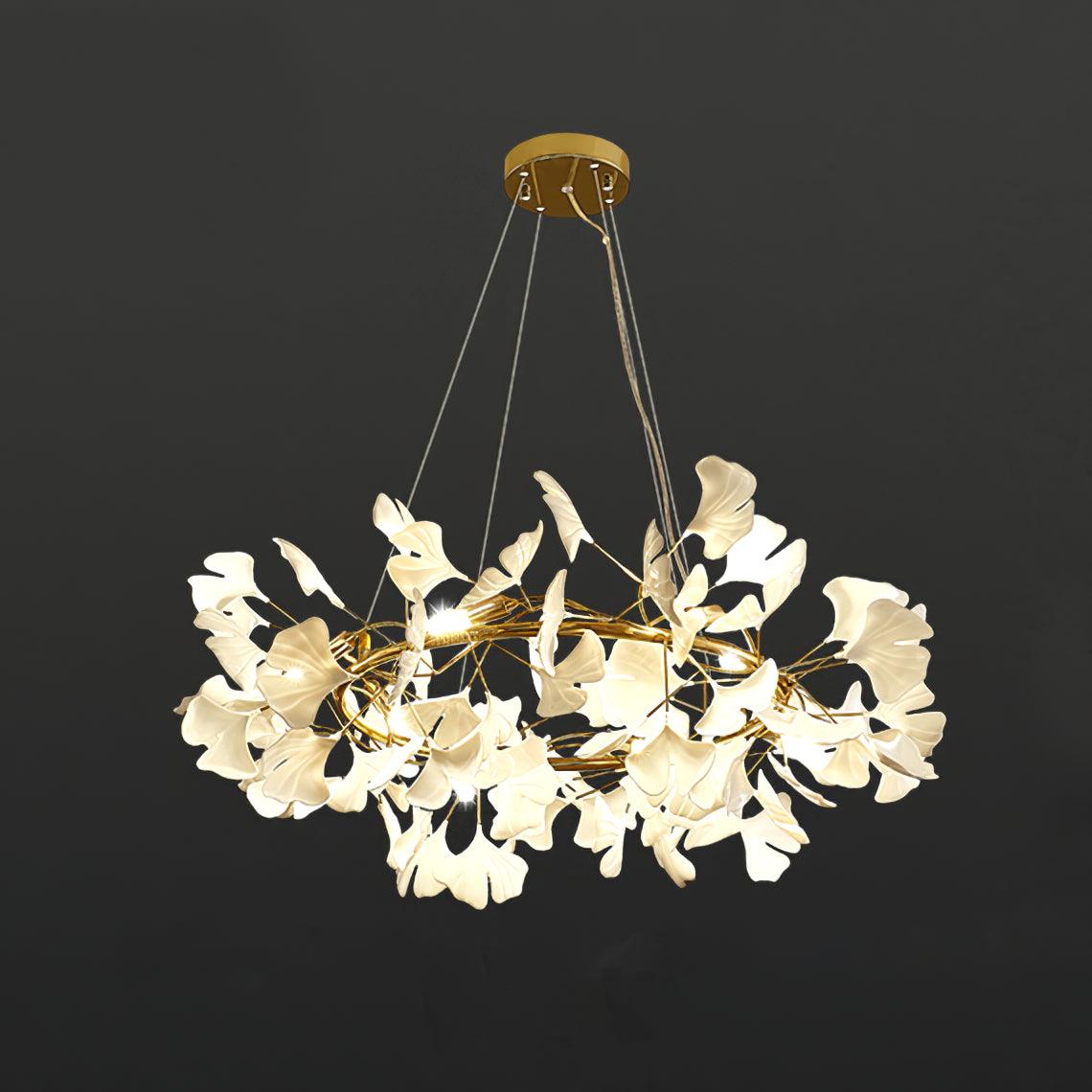 Orelalella ljósakróna með gingko-LED-grein