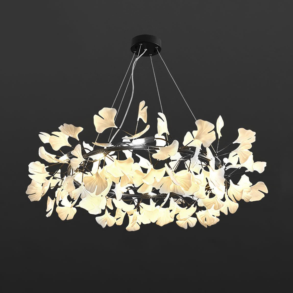 Orelalella ljósakróna með gingko-LED-grein