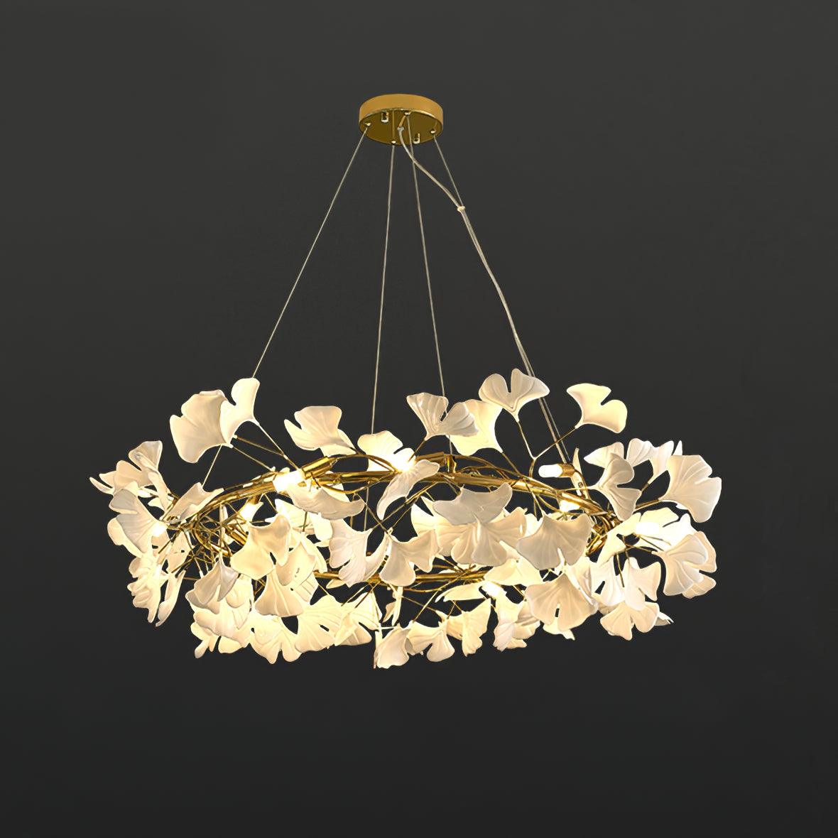 Orelalella ljósakróna með gingko-LED-grein