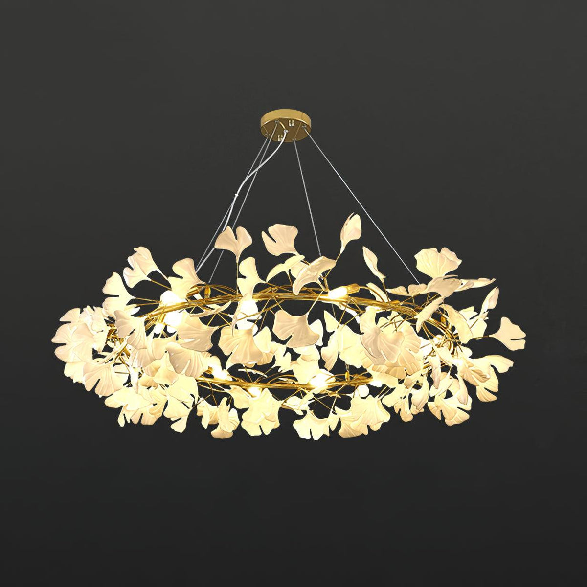 Orelalella ljósakróna með gingko-LED-grein