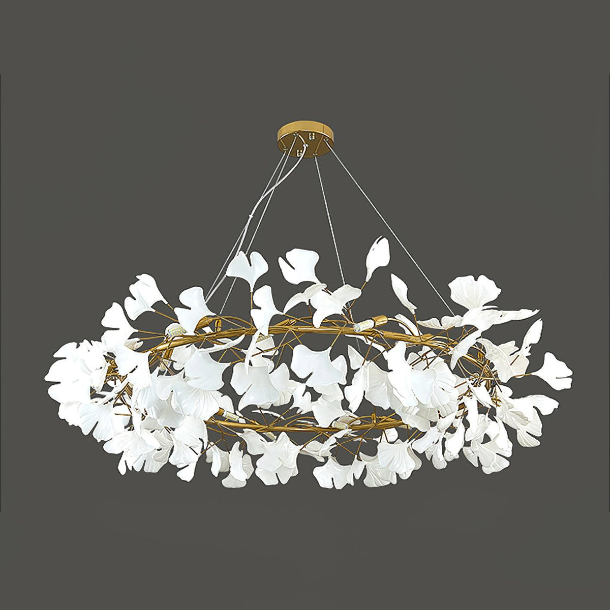 Orelalella ljósakróna með gingko-LED-grein
