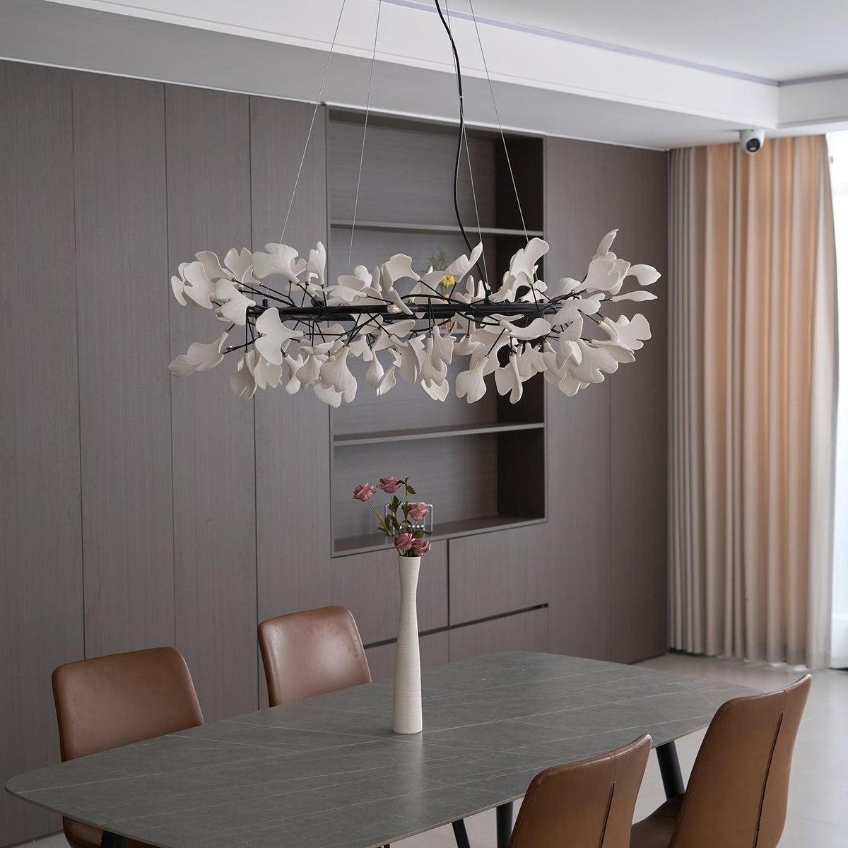 Orelalella ljósakróna með gingko-LED-grein