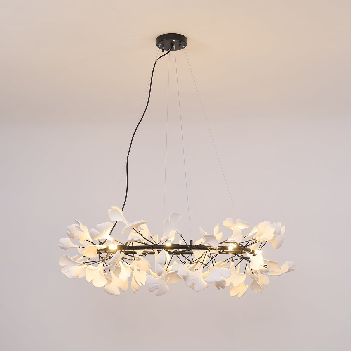 Orelalella ljósakróna með gingko-LED-grein