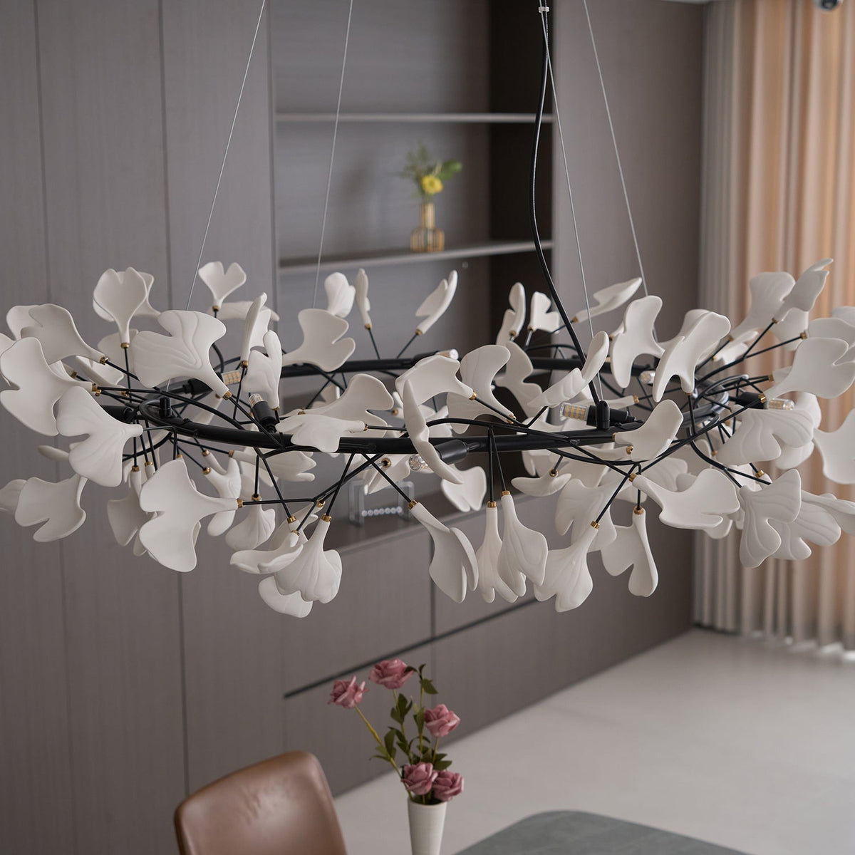Orelalella ljósakróna með gingko-LED-grein