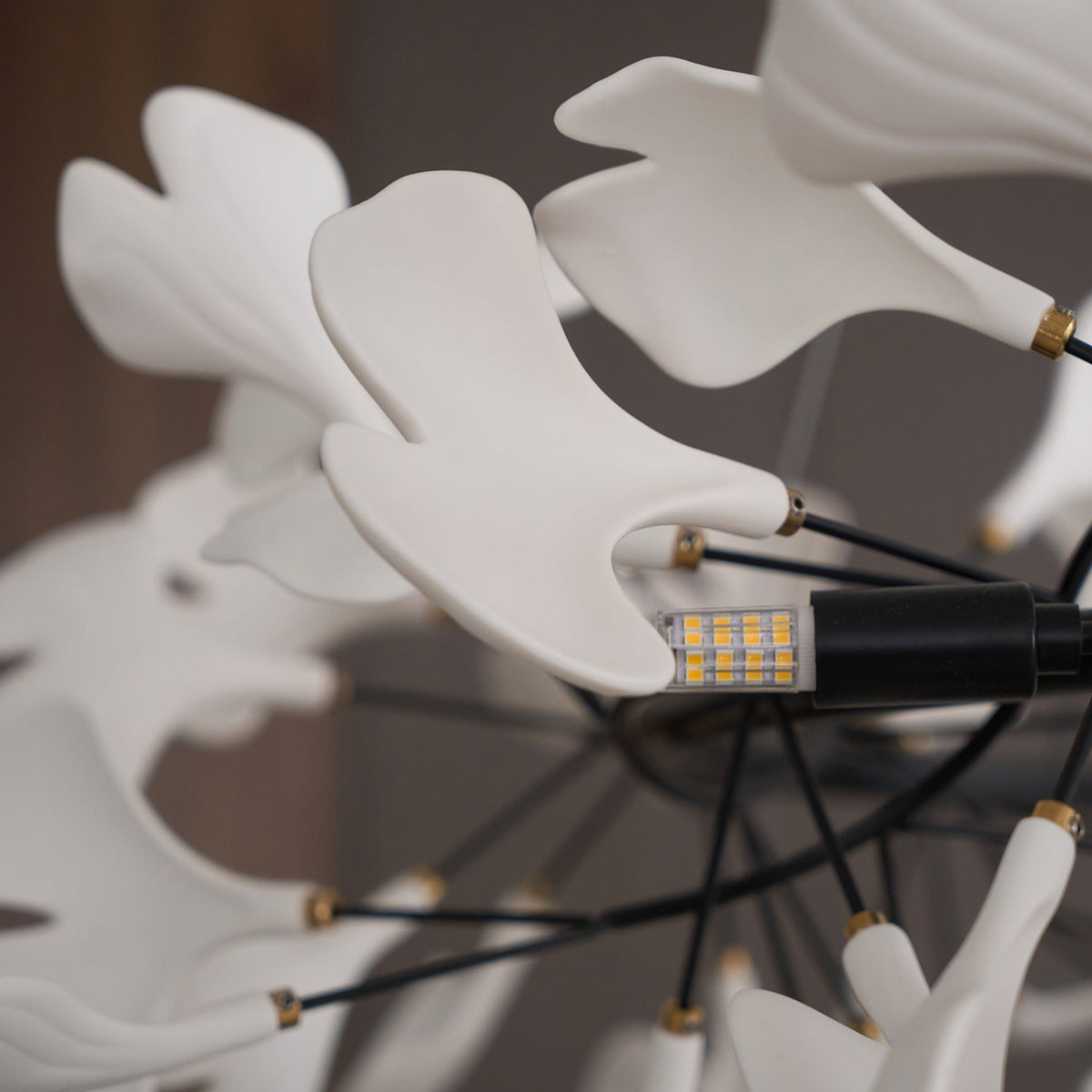 Orelalella ljósakróna með gingko-LED-grein