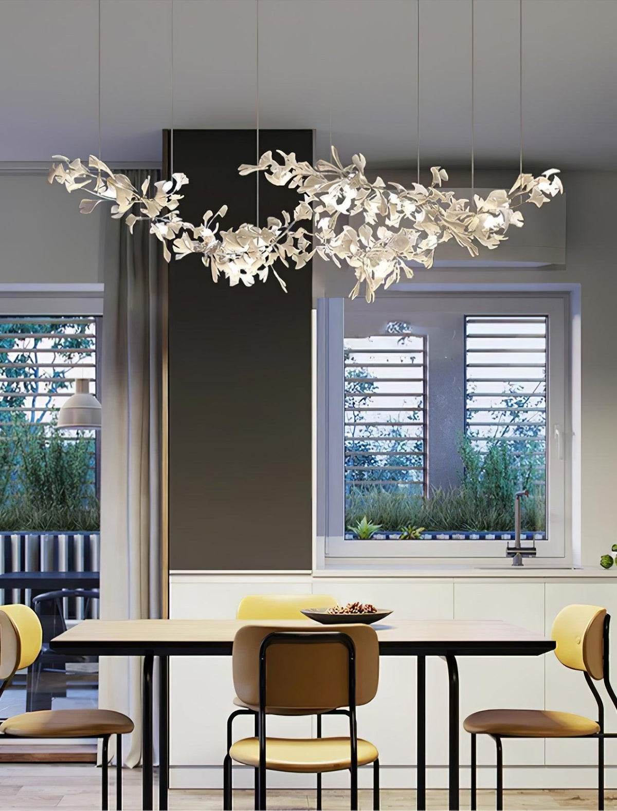 Elorus lysekrone med dobbeltlagskombination af gingko
