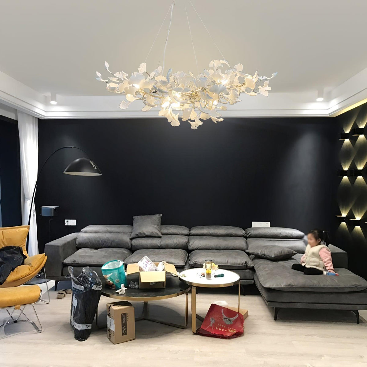 Cereian Chandelier Ceramic Gingko Petal