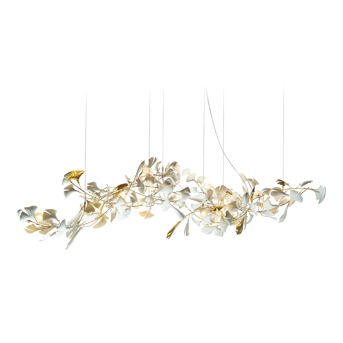 Candeeiro de teto Ceroraine Gingko A em porcelana, LED moderno