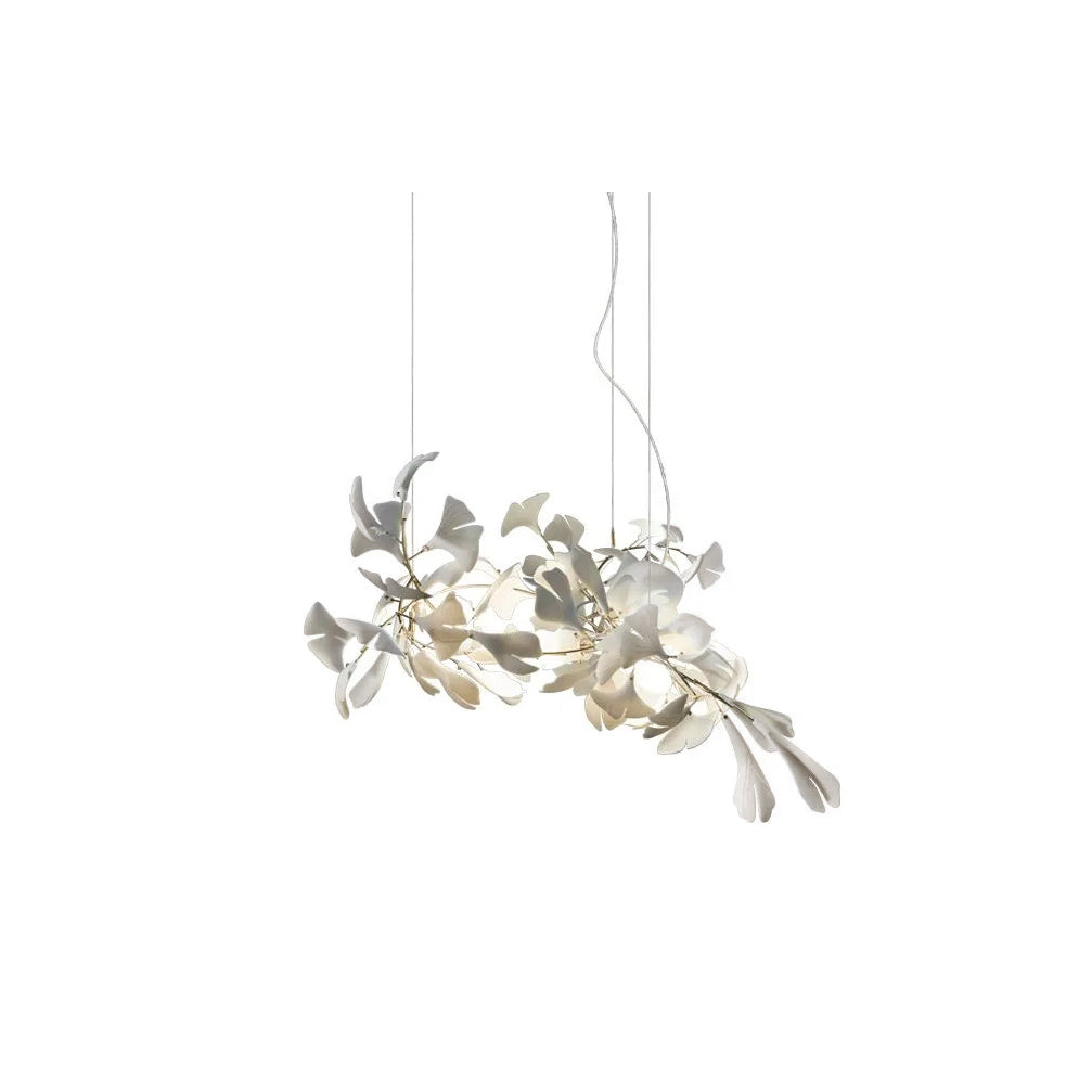 Candeeiro de teto Ceroraine Gingko A em porcelana, LED moderno