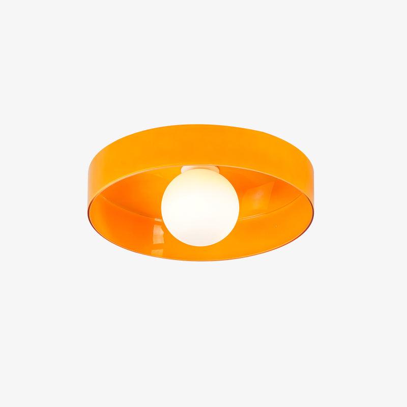 Candeeiro de teto com aro laranja, lúdico e escultural Diroxen