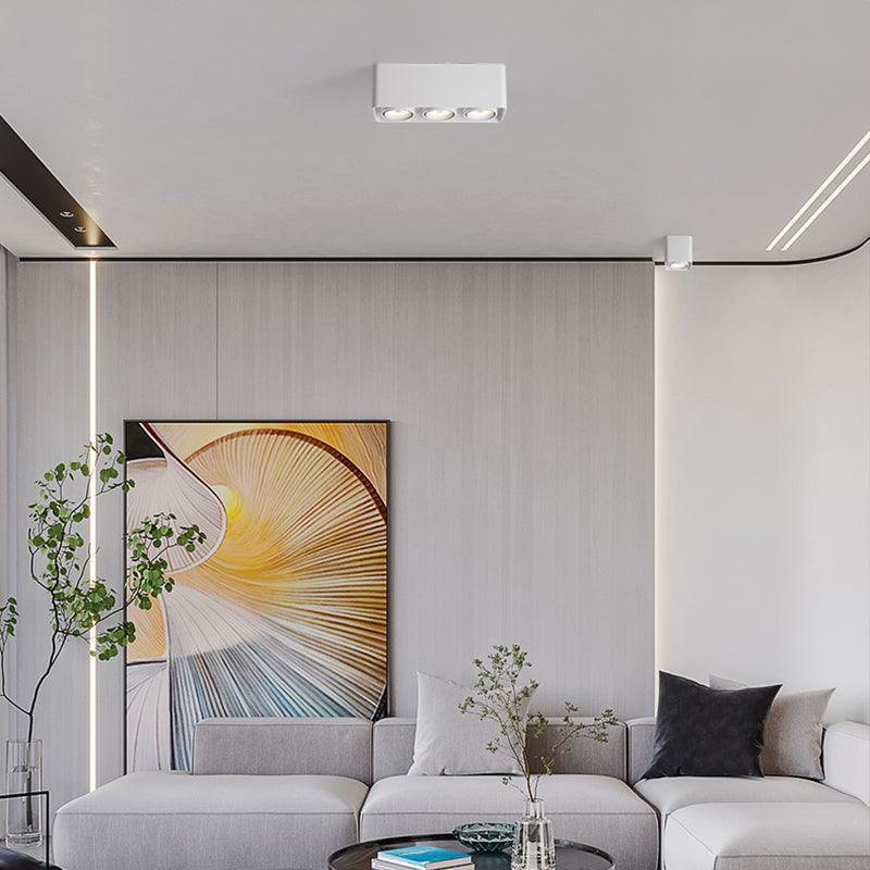 Devely spotlampe til overflademontering med to LED-lyskilder, kantet minimalistisk