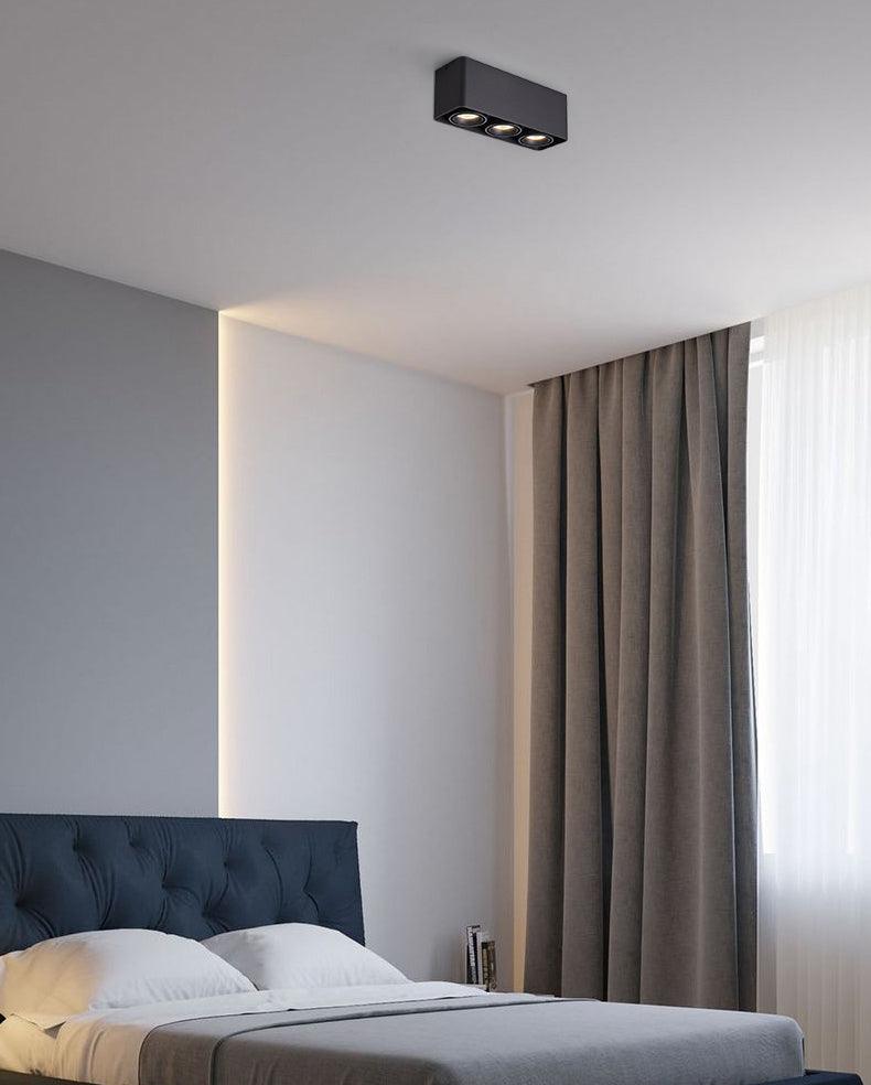 Devely spotlampe til overflademontering med to LED-lyskilder, kantet minimalistisk