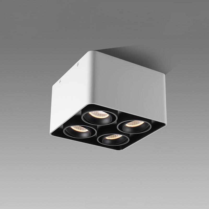 Devely spotlampe til overflademontering med to LED-lyskilder, kantet minimalistisk