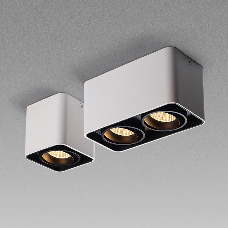 Devely spotlampe til overflademontering med to LED-lyskilder, kantet minimalistisk