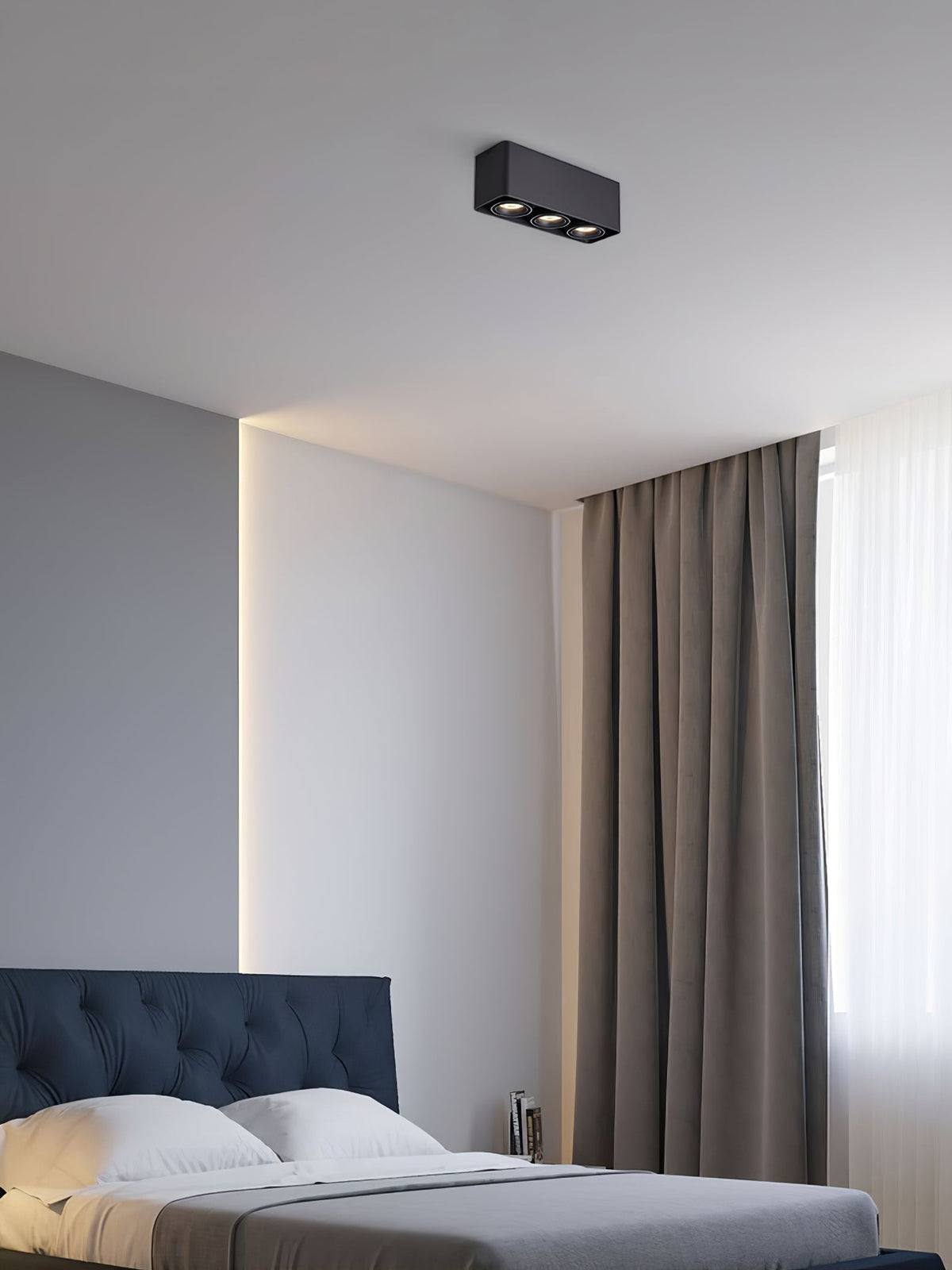 Devely spotlampe til overflademontering med to LED-lyskilder, kantet minimalistisk
