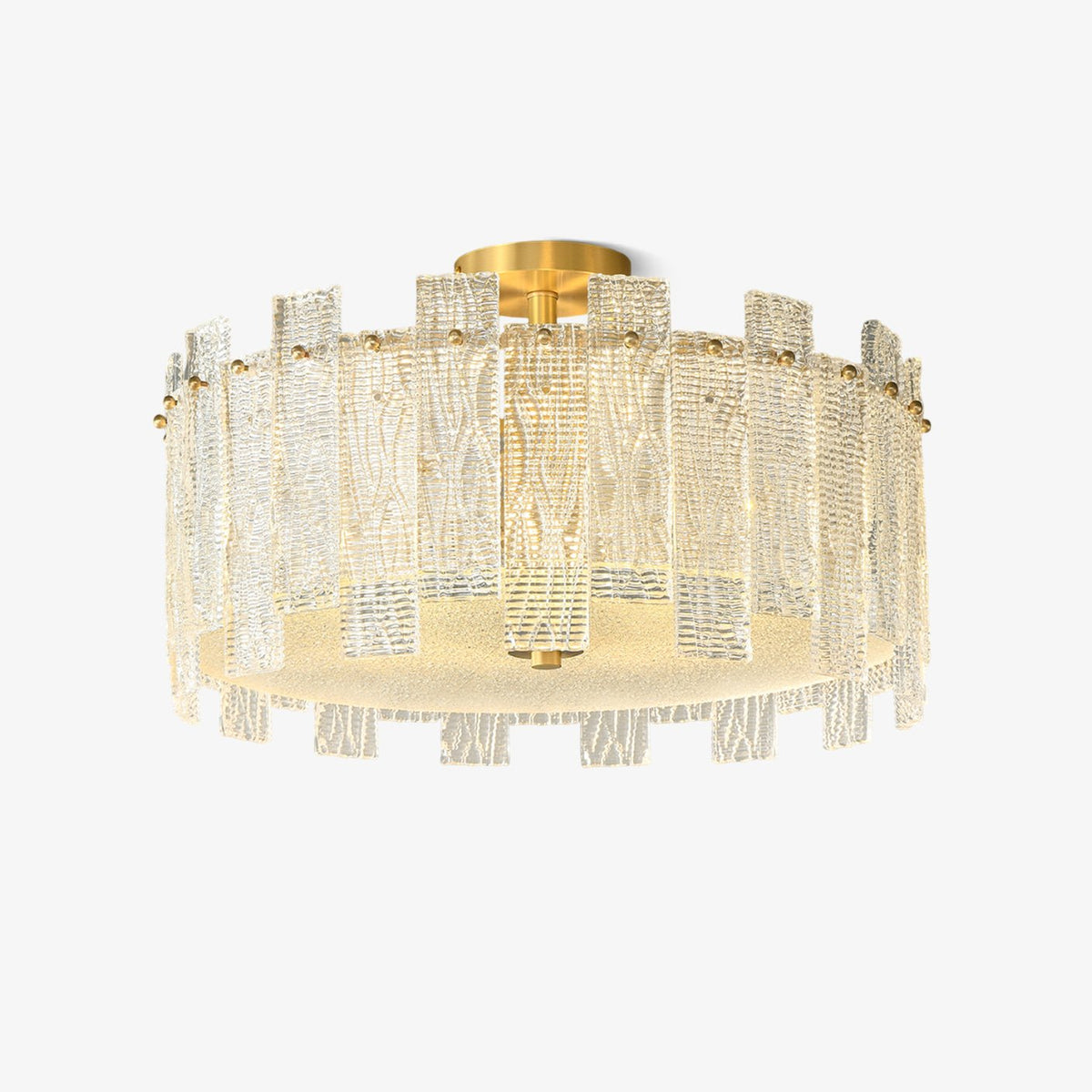 Symiror postmoderne luksusloftlampe i messing og glas