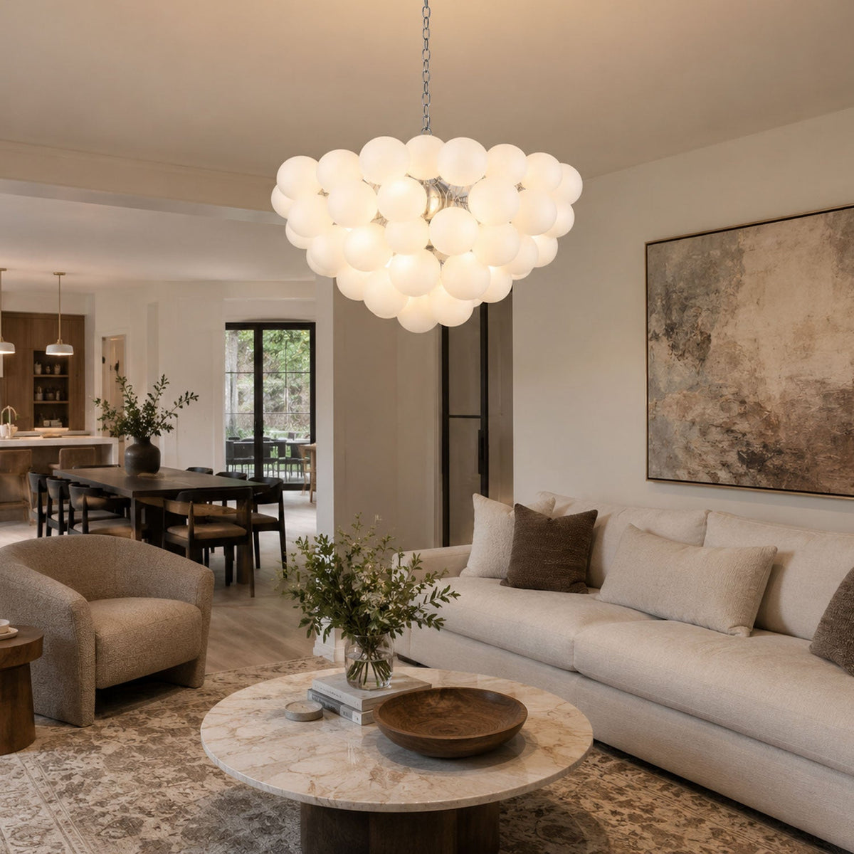 Lustre Velly com bolhas de bolas de vidro