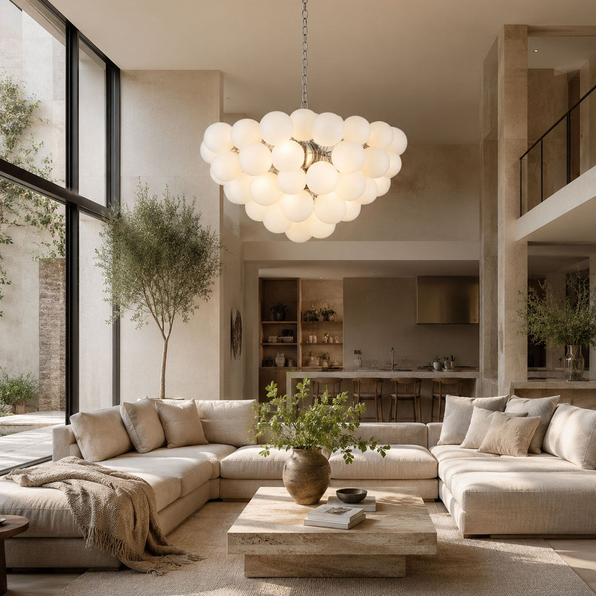 Lustre Velly com bolhas de bolas de vidro