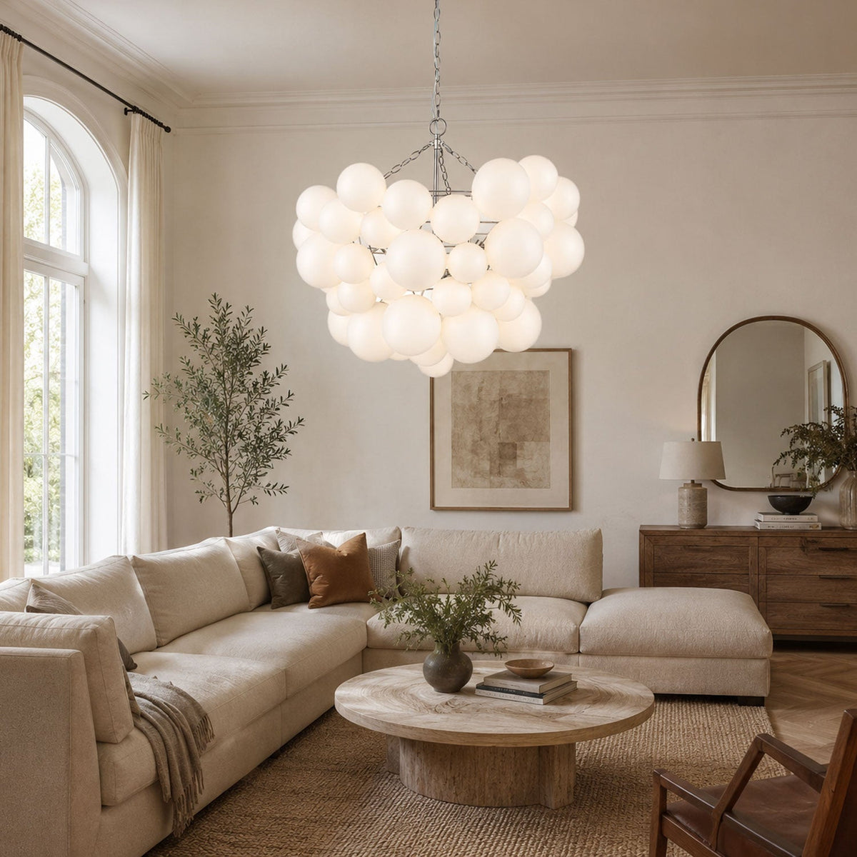 Lustre Velly com bolhas de bolas de vidro