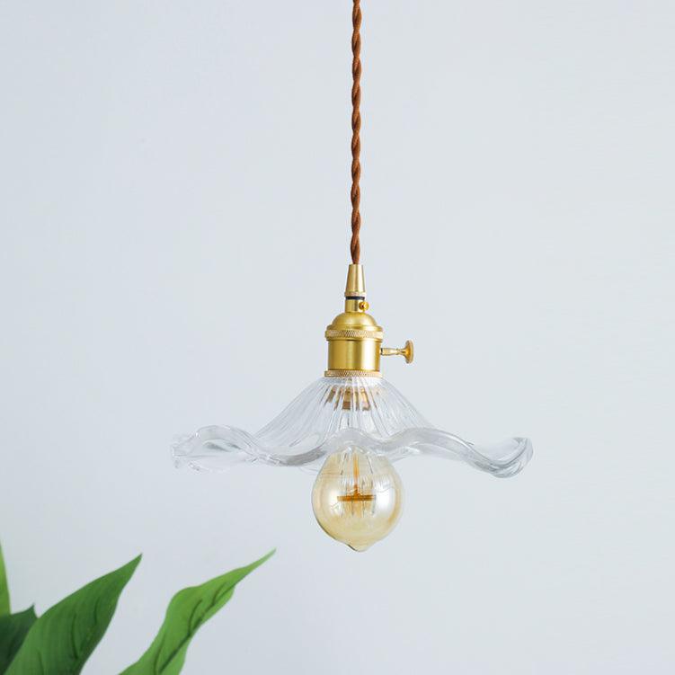 Lioralina vintage pendellampe i messing og glas