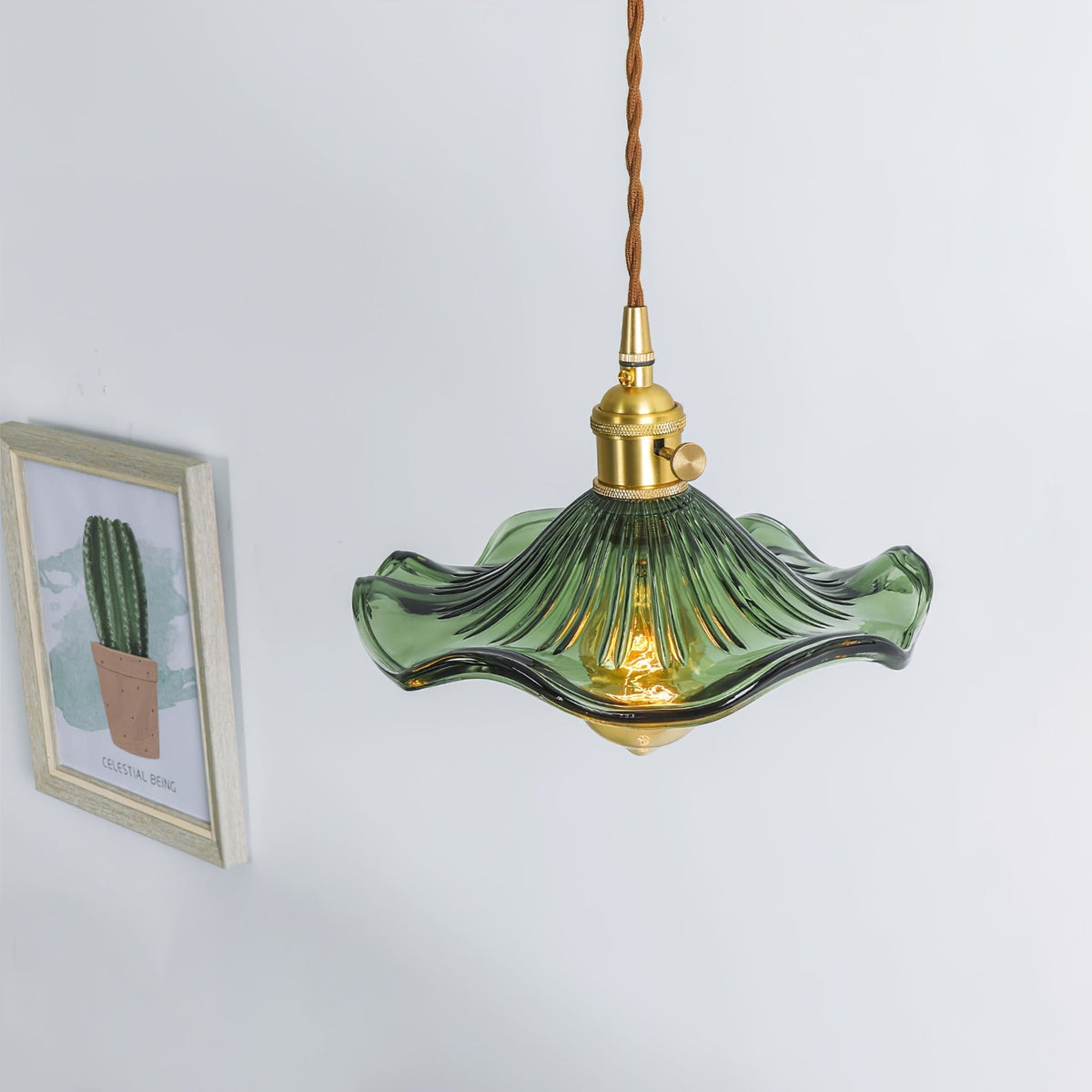 Candeeiro suspenso moderno Daphne em forma de flor de vidro