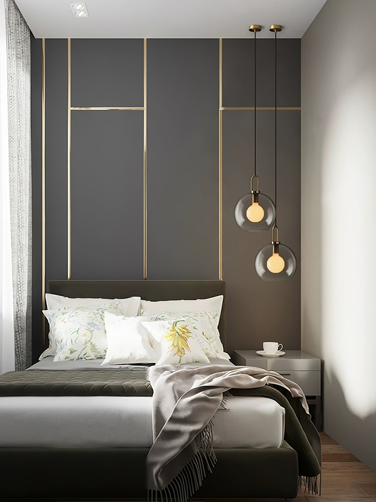 Sevelo pendel i matteret glas, swag-design, justerbar