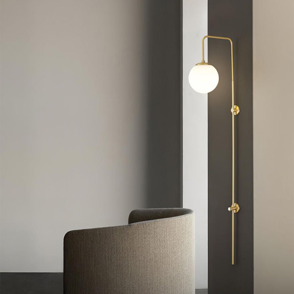 Nyvaris Nútímalegur Mínímalískur Kúlulaga vegglampi úr látúni og gleri