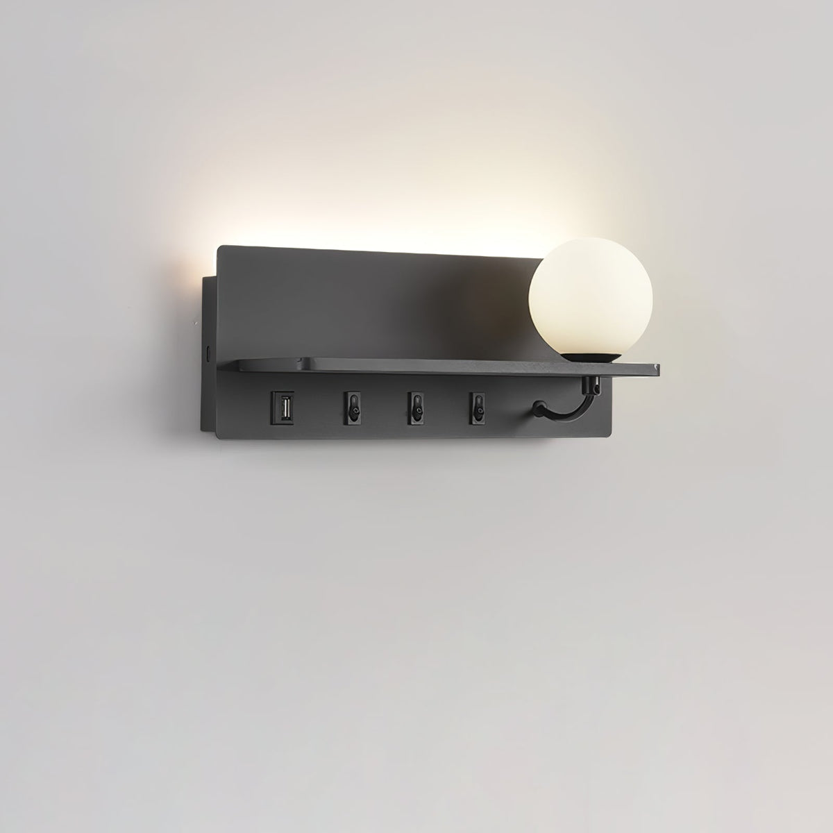 Candeeiro de parede moderno minimalista fino em vidro Thalior