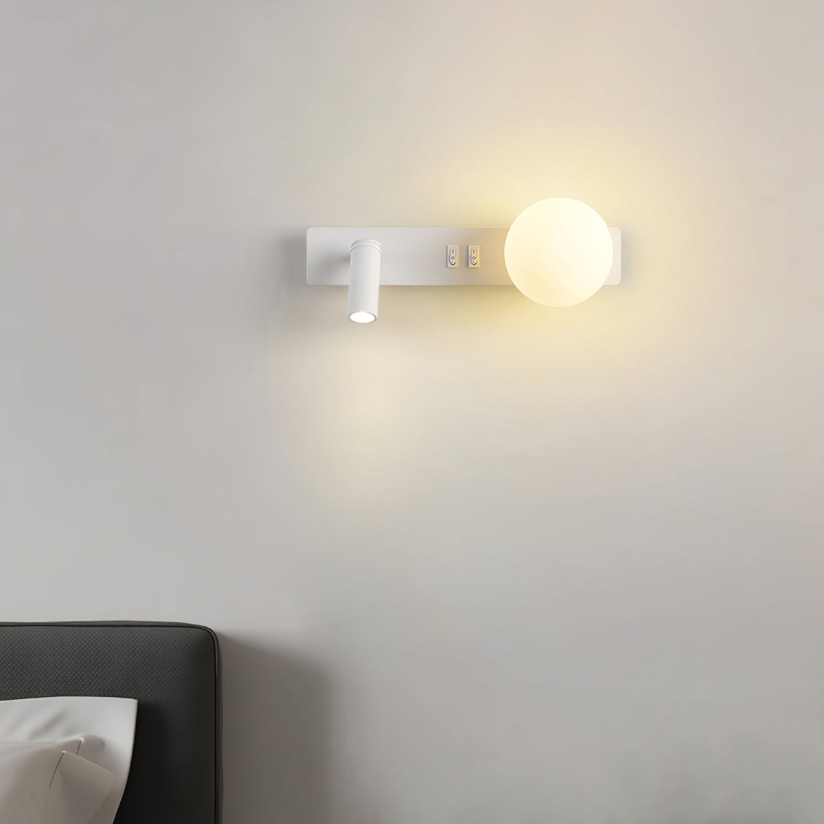 Candeeiro de parede moderno minimalista fino em vidro Thalior