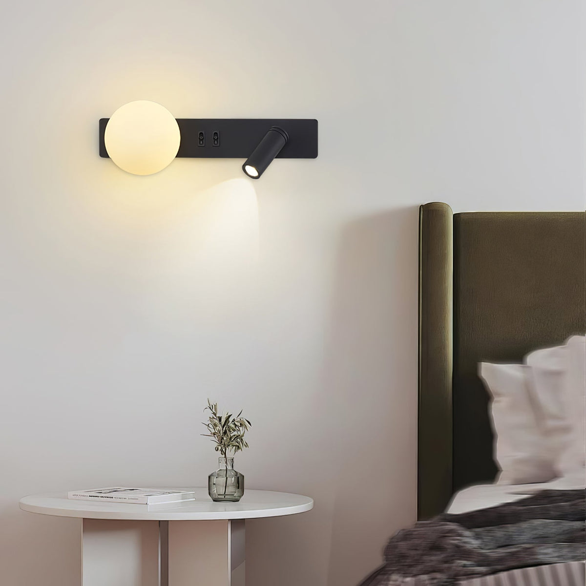 Candeeiro de parede moderno minimalista fino em vidro Thalior