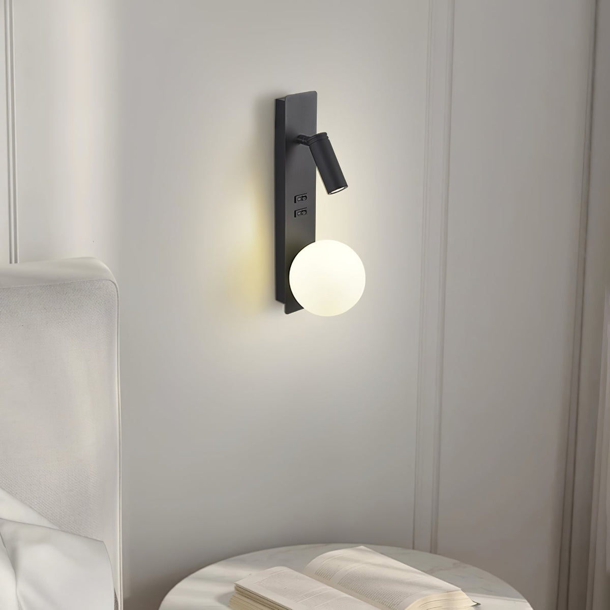 Candeeiro de parede moderno minimalista fino em vidro Thalior
