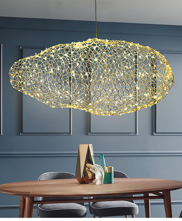 Candeeiro suspenso Rivelaine Golden Cloud Weave