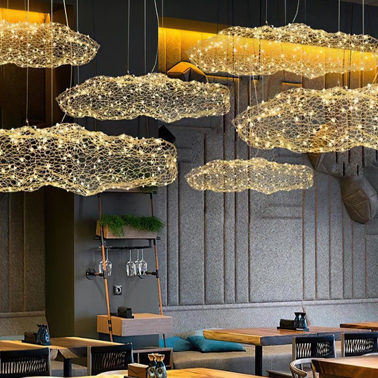 Candeeiro suspenso Rivelaine Golden Cloud Weave