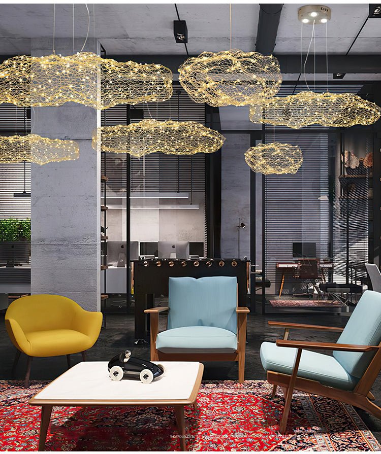 Candeeiro suspenso Rivelaine Golden Cloud Weave
