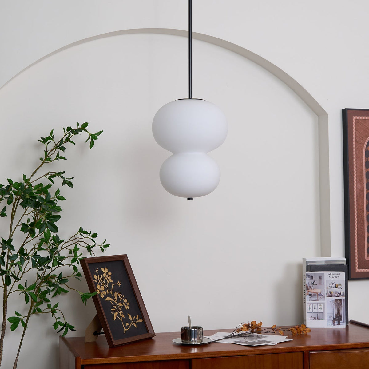 Xalt minimalistisk pendellampe i glas