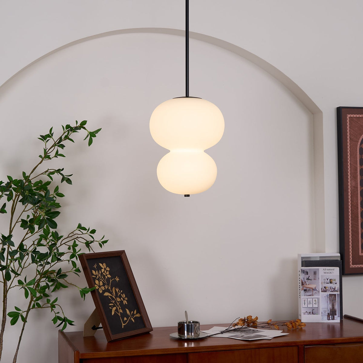 Xalt minimalistisk pendellampe i glas