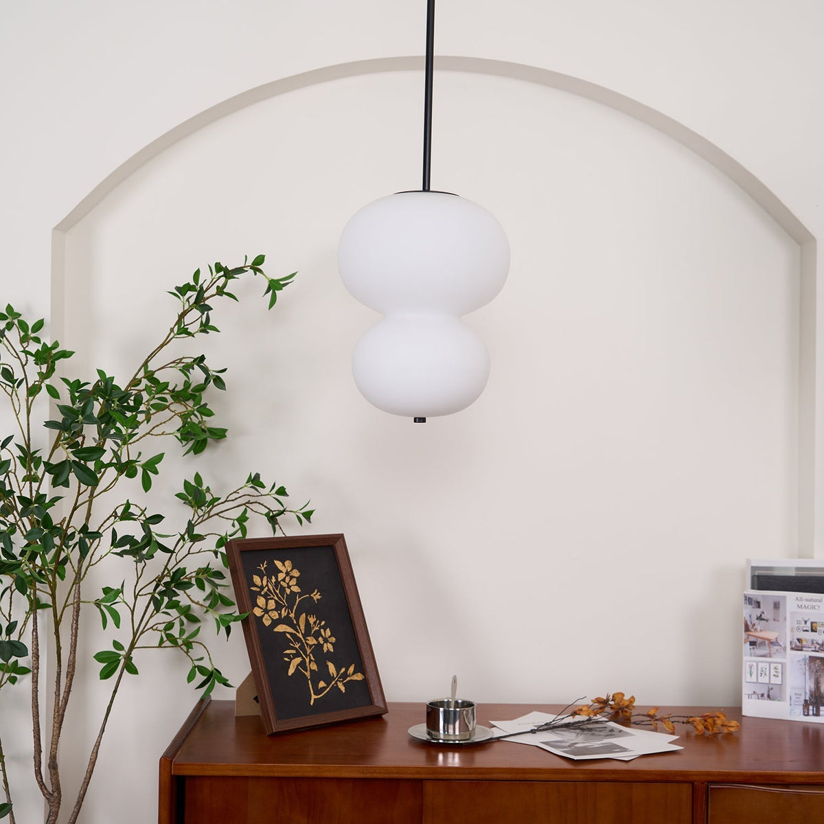 Xalt minimalistisk pendellampe i glas