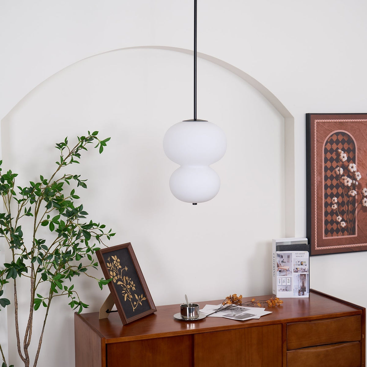 Xalt minimalistisk pendellampe i glas