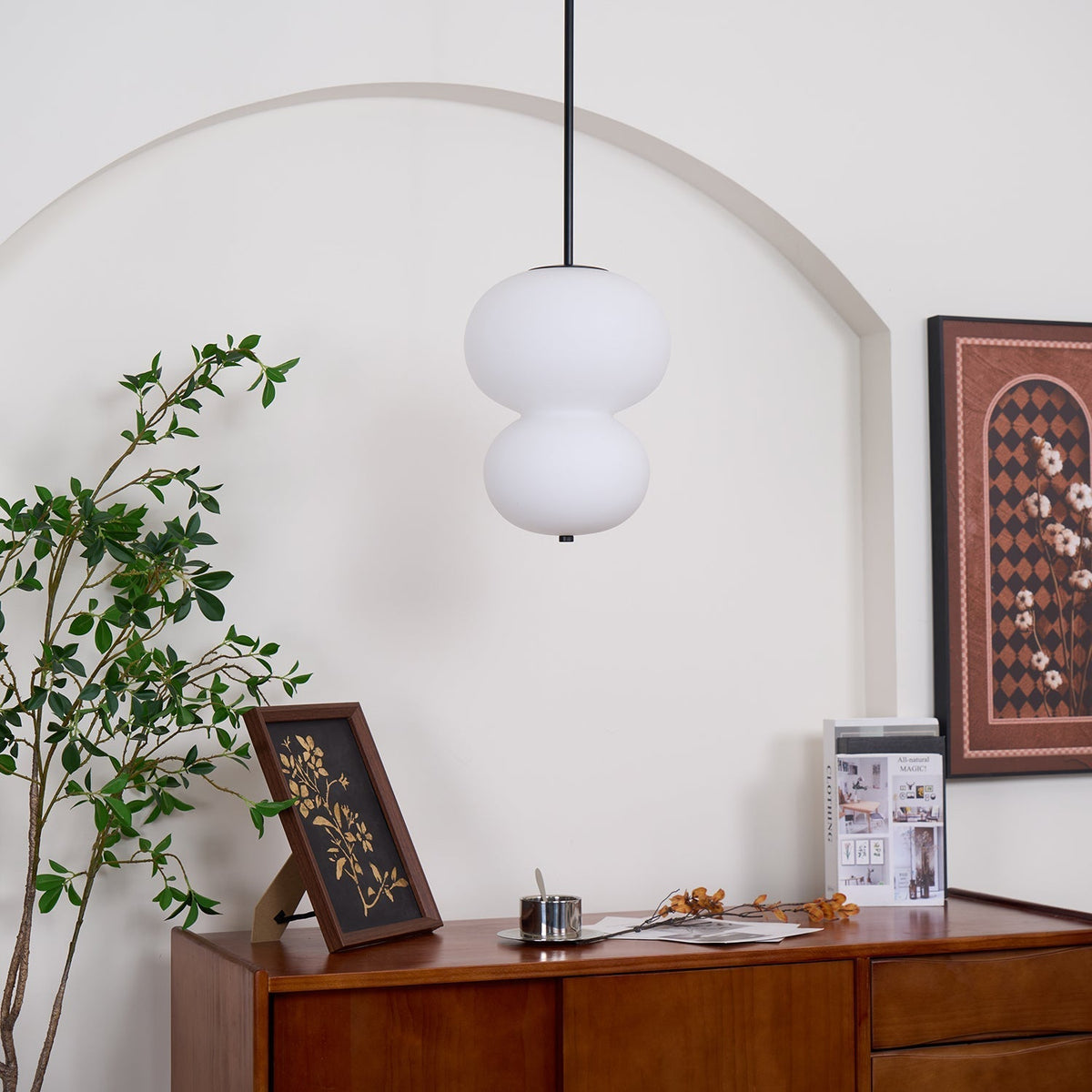 Xalt minimalistisk pendellampe i glas