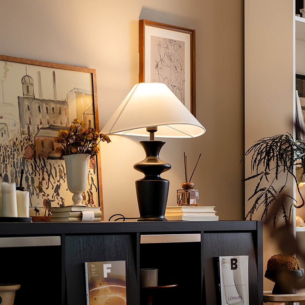 Arius vintagebordlampe i træ