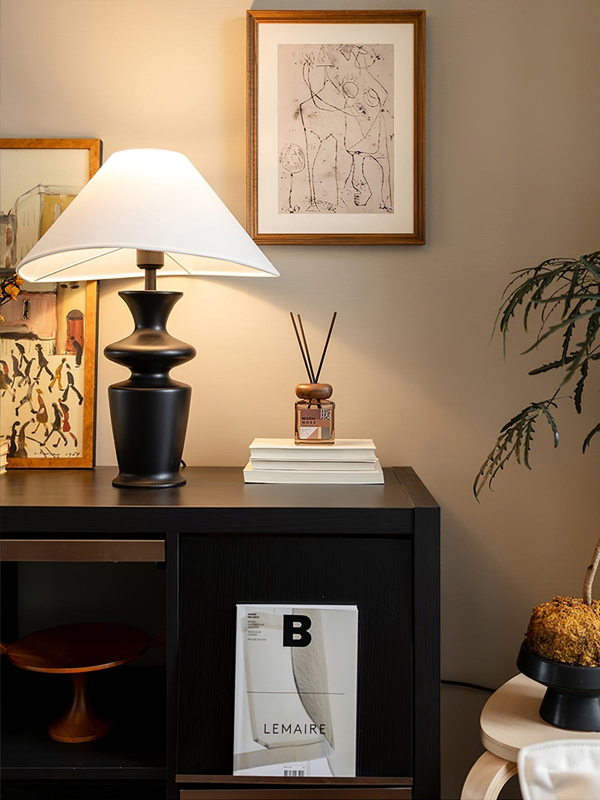 Arius vintagebordlampe i træ
