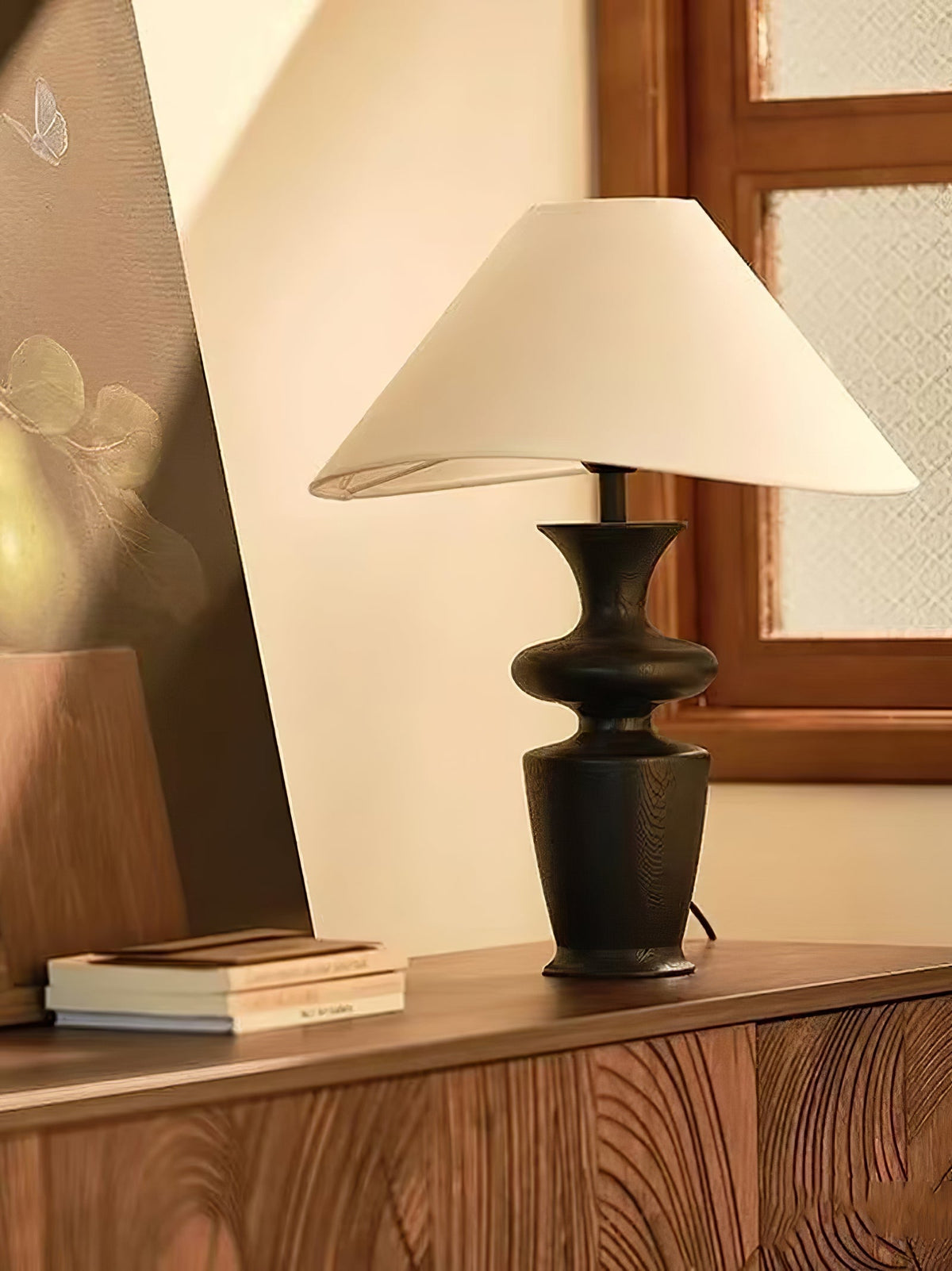 Arius vintagebordlampe i træ