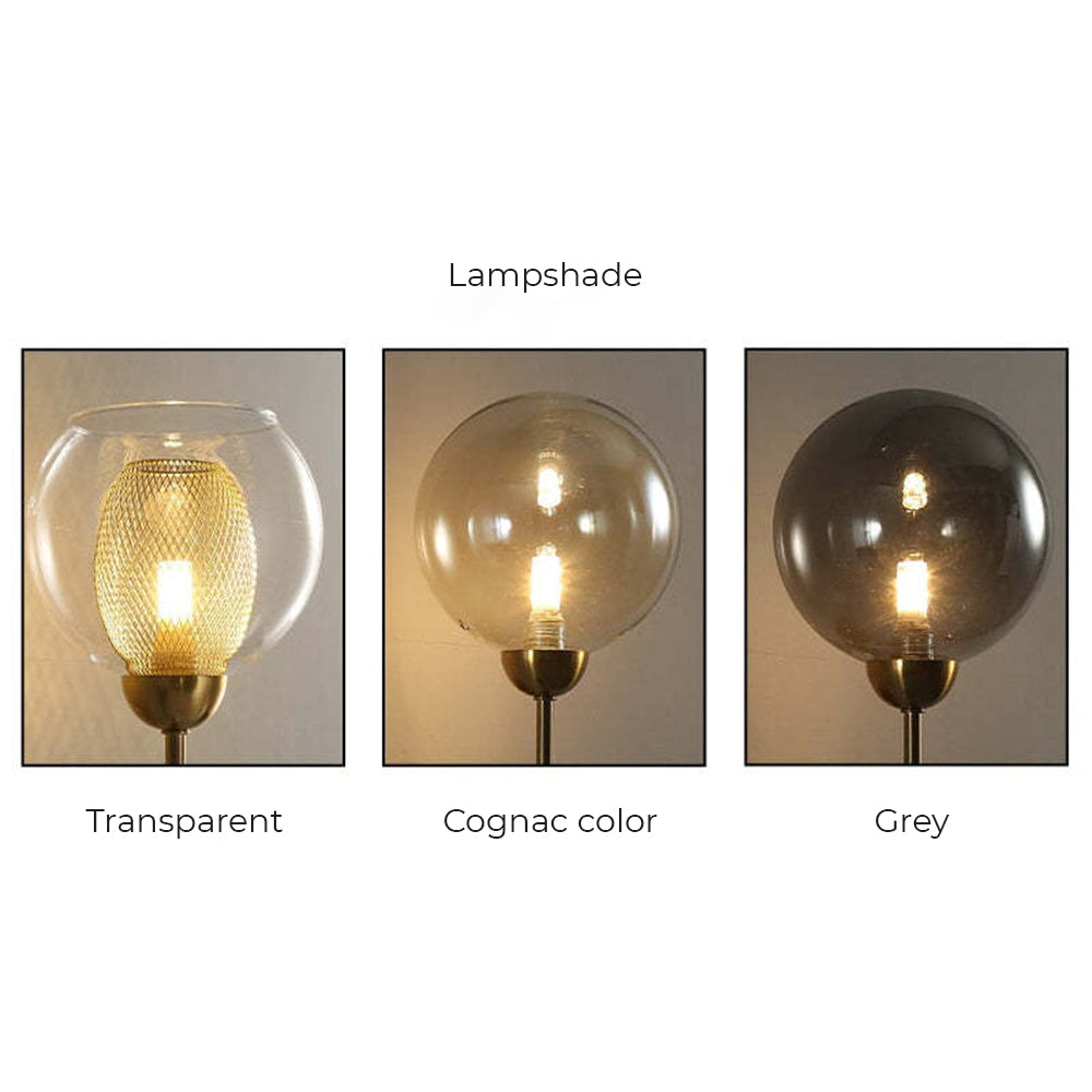 Valentina industriell LED-takkrona med glasglob, 6 stilar