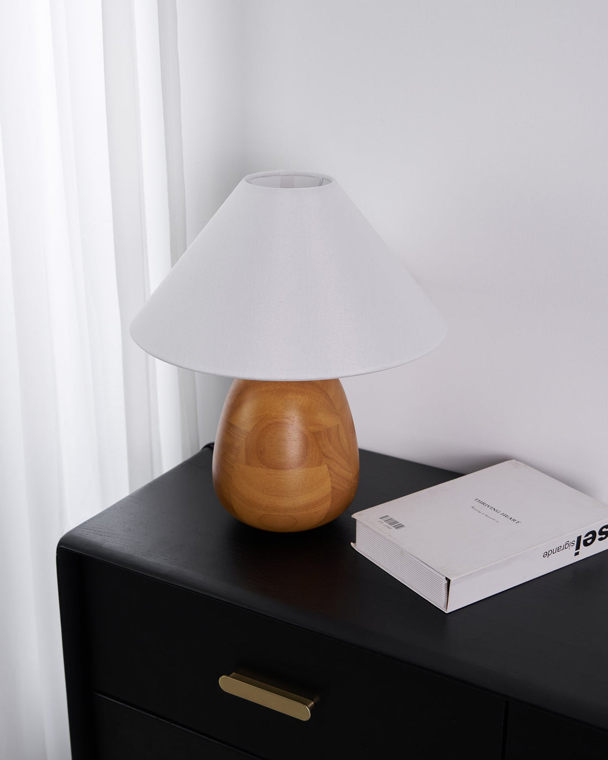 Candeeiro de mesa em madeira Lindenier