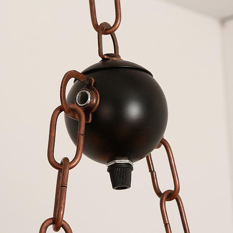 Elvisette pendellampe i guitarform, rustikt træ, vintage