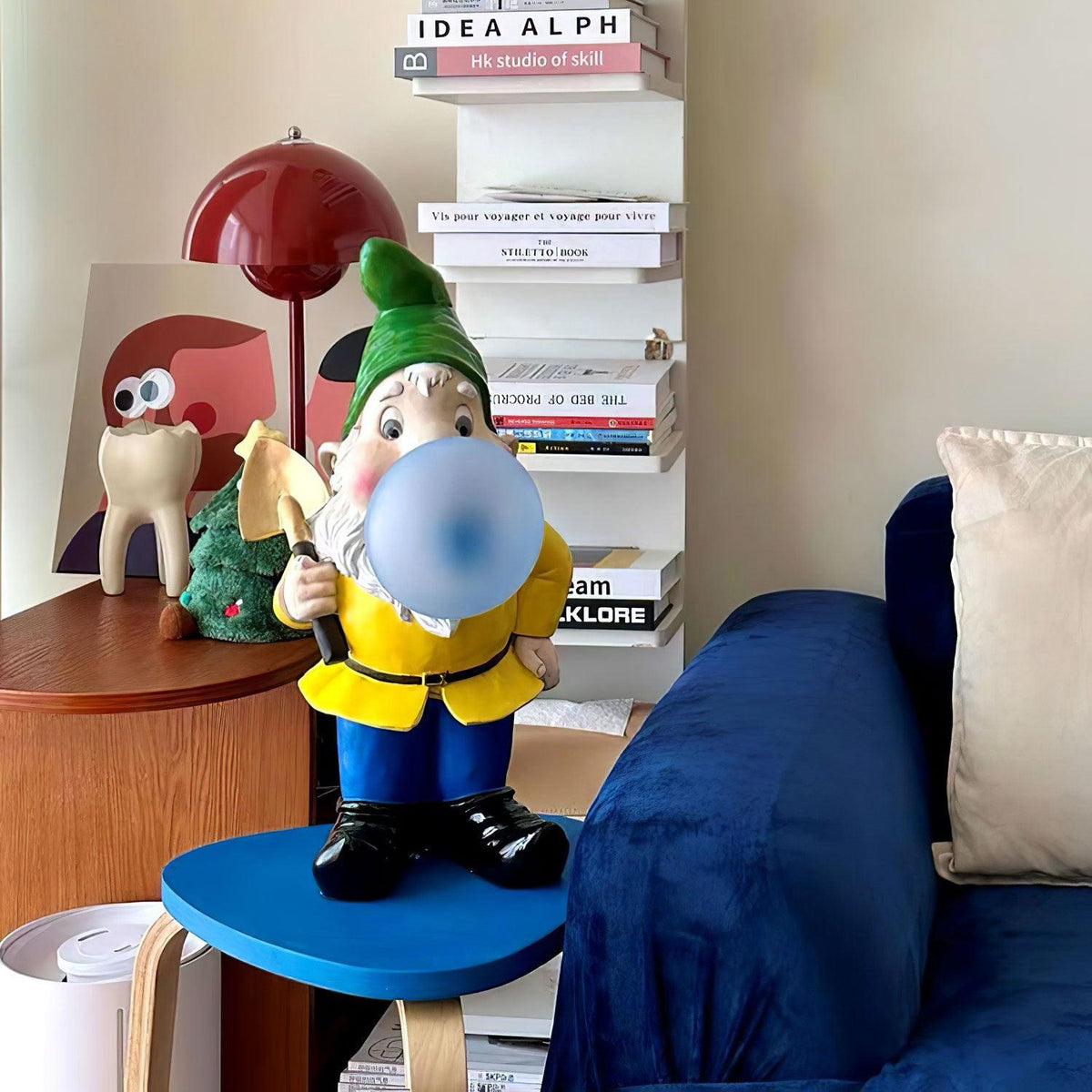 Candeeiro de mesa Brisa em resina, divertido